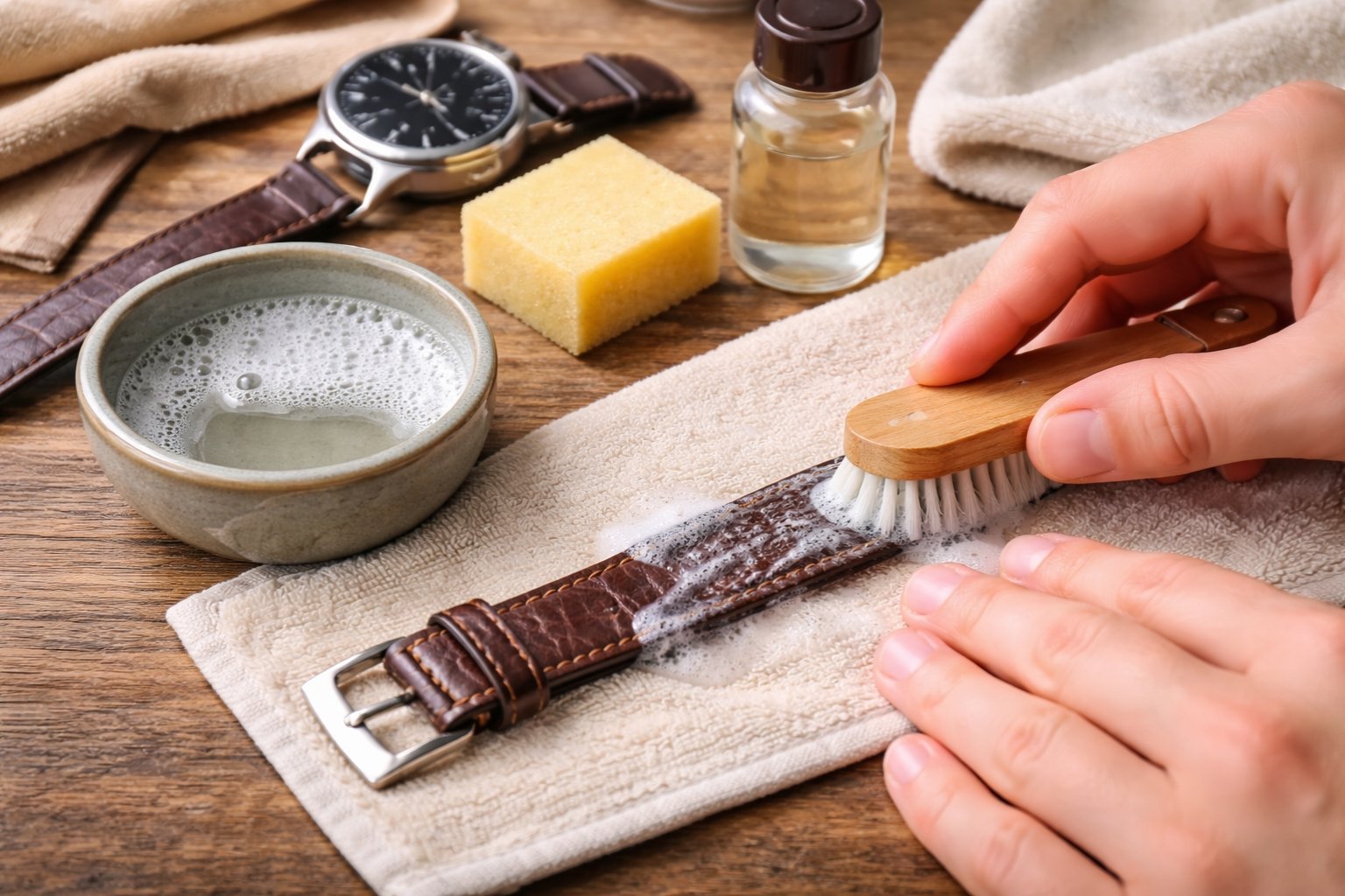 Comment nettoyer un bracelet de montre en cuir